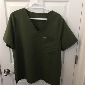 Figs XL Catarina Scrub Top Dark Olive